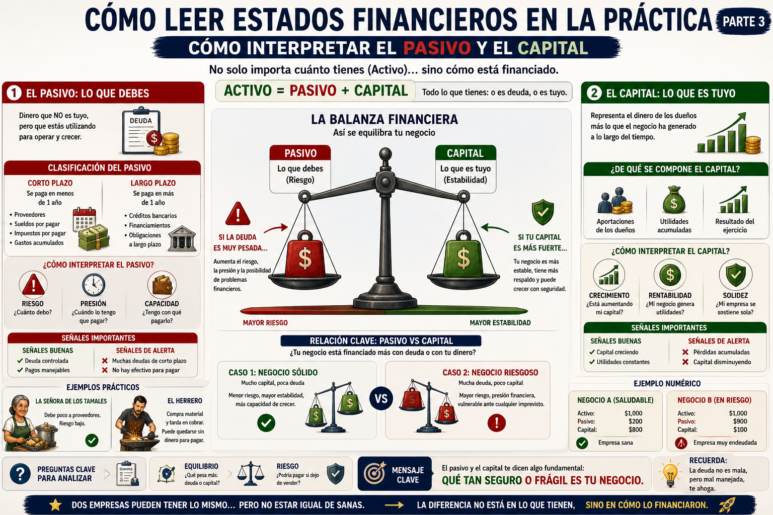 Cómo interpretar el Pasivo y el Capital